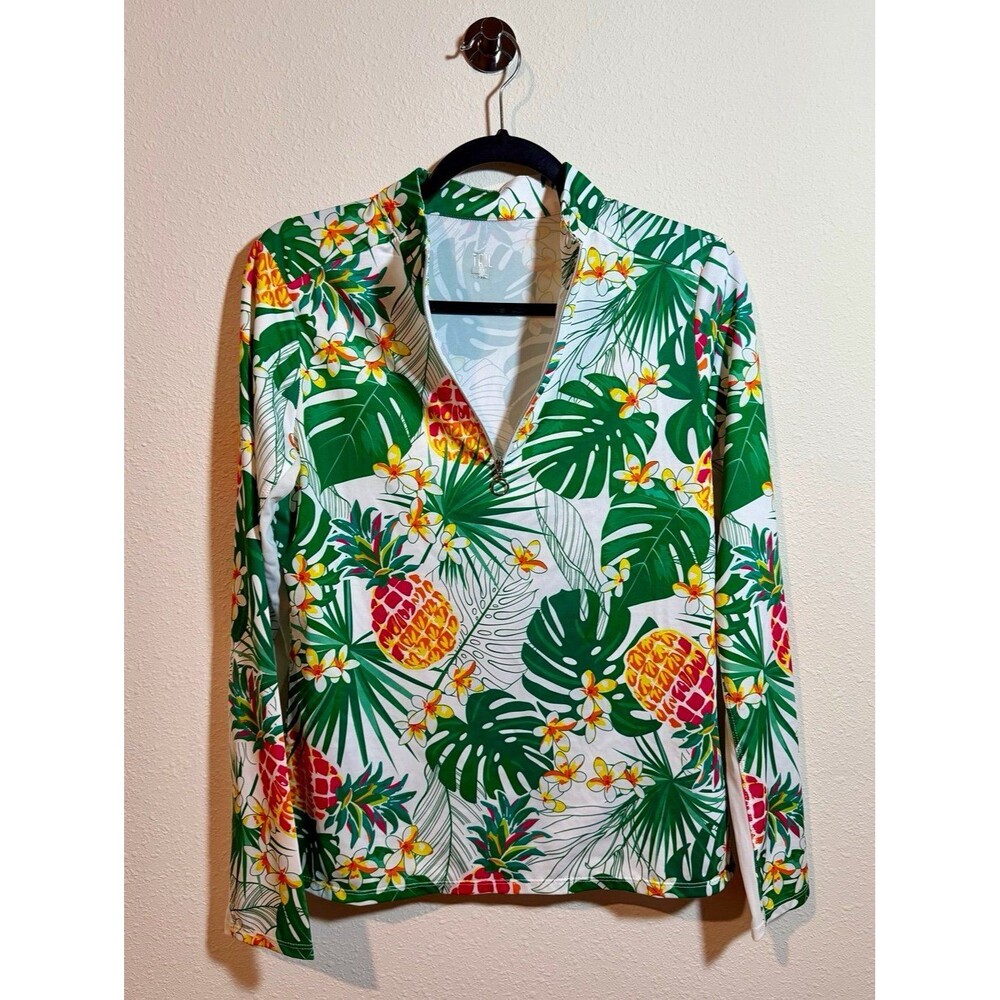 Tail Activewear Tropical Floral 1/4 Zip Golf Pullover Women’s Medium